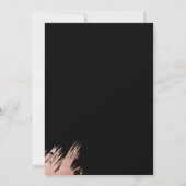 モダンなローズゴールドのブラックフレームタイポグラフィウェディング 招待状 (裏面)