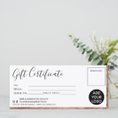 モダンなローズゴールドの箔押しシンプルなギフト券ロゴ (スタンド正面)