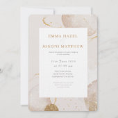 モダンなローズゴールドの豪華な結婚式の招待状 招待状 (正面)
