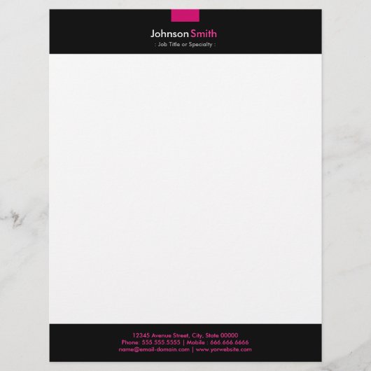 モダンなローズピンク色の個人的な文房具 レターヘッド (正面)