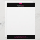 モダンなローズピンク色の個人的な文房具 レターヘッド (正面/裏面)