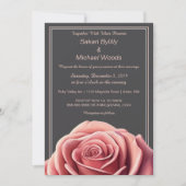 モダンなローズ on ダークグレー 招待状 (正面)