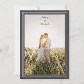 モダンなローズ on ダークグレー 招待状 (裏面)