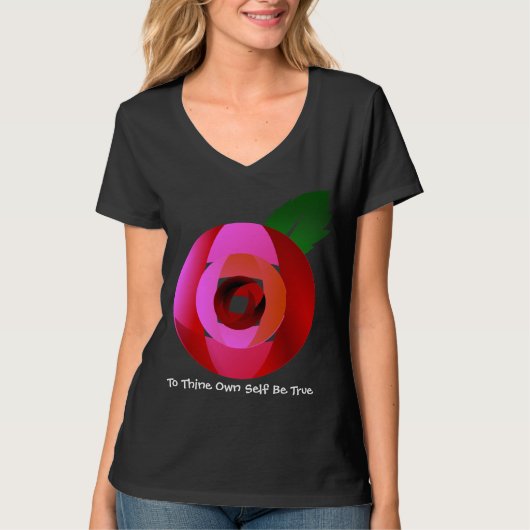 モダンなローズTシャツ Tシャツ (正面)