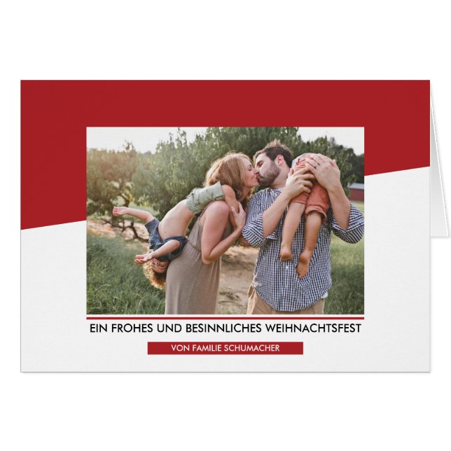 モダンなロートWeihnachtsfoto-Grus (正面横)