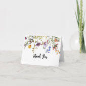 モダンなワイルドフラワーガーデン グリーン ブライダルシャワー サンキューカード (正面)