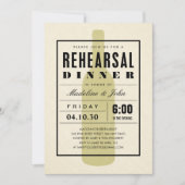 モダンなワインの結婚式のリハーサルの夕食の招待状 招待状 (正面)