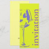 モダンなワイングラス - ワイン試飲 ブライダルシャワー 招待状 (正面/裏面)