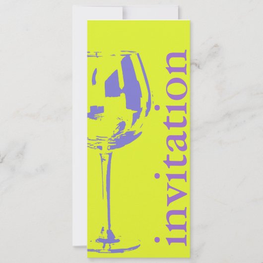 モダンなワイングラス - ワイン試飲 ブライダルシャワー 招待状 (正面)