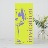 モダンなワイングラス- winetastingブライダルシャワー 招待状 (スタンド正面)