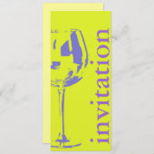 モダンなワイングラス- winetastingブライダルシャワー 招待状 (正面/裏面)