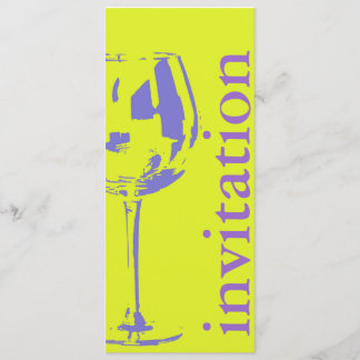 モダンなワイングラス- winetastingブライダルシャワー 招待状