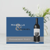 モダンなワインボトルエンゲージパーティー 招待状 (スタンド正面)