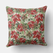 モダンなヴィンテージのウィンターガーデンの花柄 クッション (裏面)