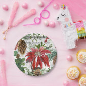 モダンなヴィンテージのウィンターガーデンの花柄 ペーパープレート (パーティー)