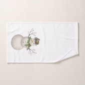 モダンなヴィンテージのウィンターガーデンの雪だるま ハンドタオル (ハンドタオル)