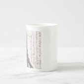 モダンなヴィンテージのエッフェル塔 ボーンチャイナマグカップ (正面)