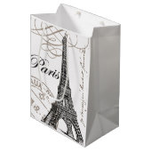 モダンなヴィンテージのエッフェル塔 ミディアムペーパーバッグ (正面アングル)