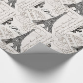 モダンなヴィンテージのエッフェル塔 ラッピングペーパー (角)