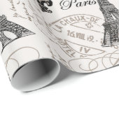 モダンなヴィンテージのエッフェル塔 ラッピングペーパー (ロールコーナー)