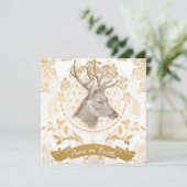 モダンなヴィンテージのエレガントな金ゴールドのクリスマス シーズンカード (スタンド正面)