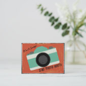 モダンなヴィンテージのカメラの写真ブースの写真撮影 名刺 (スタンド正面)