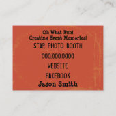 モダンなヴィンテージのカメラの写真ブースの写真撮影 名刺 (裏面)