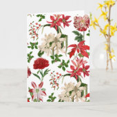 モダンなヴィンテージのクリスマスの花 カード (黄色い花)