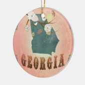 モダンなヴィンテージのジョージアの州の地図のパステルのモモ セラミックオーナメント (左)