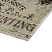 モダンなヴィンテージのハロウィンのカボチャおよびカラス カッティングボード (角)