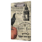 モダンなヴィンテージのハロウィンのカボチャおよびカラス クリップボード (左)