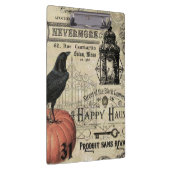 モダンなヴィンテージのハロウィンのカボチャおよびカラス クリップボード (右)