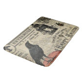 モダンなヴィンテージのハロウィンのカラスおよびカボチャ バスマット (アングル)