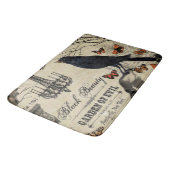 モダンなヴィンテージのハロウィンのカラスおよびスカル バスマット (アングル)