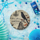 モダンなヴィンテージのハロウィンのカラスおよびスカル ペーパープレート (パーティー)