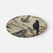 モダンなヴィンテージのハロウィンのカラスおよびスカル ペーパープレート (アングル)