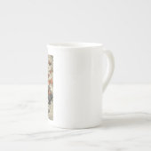 モダンなヴィンテージのハロウィンのフクロウおよびスカル ボーンチャイナマグカップ (正面右)