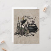 モダンなヴィンテージのハロウィンの魔法使いの醸造物 カード (正面/裏面インサイチュ)