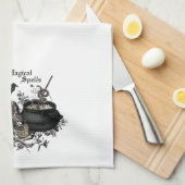 モダンなヴィンテージのハロウィンの魔法使いの醸造物 キッチンタオル (四つ折り)