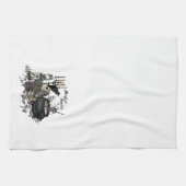 モダンなヴィンテージのハロウィンの魔法使いの醸造物 キッチンタオル (横)