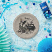 モダンなヴィンテージのハロウィンの魔法使いの醸造物 ペーパープレート (パーティー)