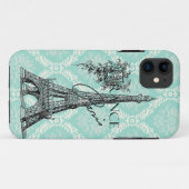 モダンなヴィンテージのパリエッフェル塔のiphone 5の場合 Case-Mate iPhoneケース (裏面(横))