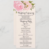 モダンなヴィンテージのピンクの花の結婚式プログラムプログラム・カード2 プログラム (正面/裏面)