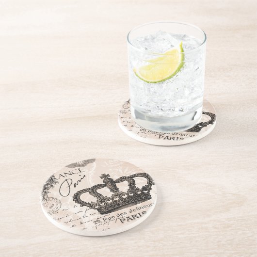 モダンなヴィンテージのフランスのなぼろぼろのシックな王冠 コースター (側面)