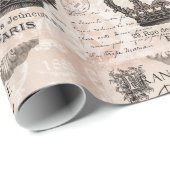 モダンなヴィンテージのフランスのなぼろぼろのシックな王冠 ラッピングペーパー (ロールコーナー)