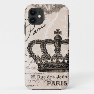 モダンなヴィンテージのフランスのなぼろぼろのシックな王冠 iPhone 11 ケース