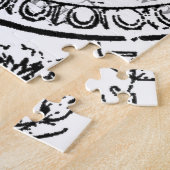 モダンなヴィンテージのフランスのなモノグラムの手紙B ジグソーパズル (側面)