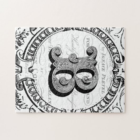 モダンなヴィンテージのフランスのなモノグラムの手紙B ジグソーパズル (横)