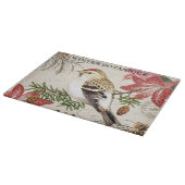 モダンなヴィンテージのフランスのな冬の鳥 カッティングボード (角)