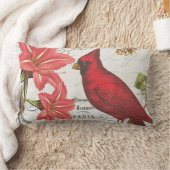 モダンなヴィンテージのフランスのな冬の(鳥)ショウジョウコウカンチョウ ランバークッション (ブランケット)